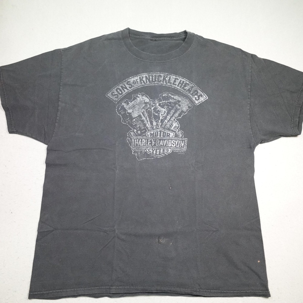 Harley-Davidson Shirt Mens XL Gray Sons Of Knuckleheads Laconia NH 2013 Tee
